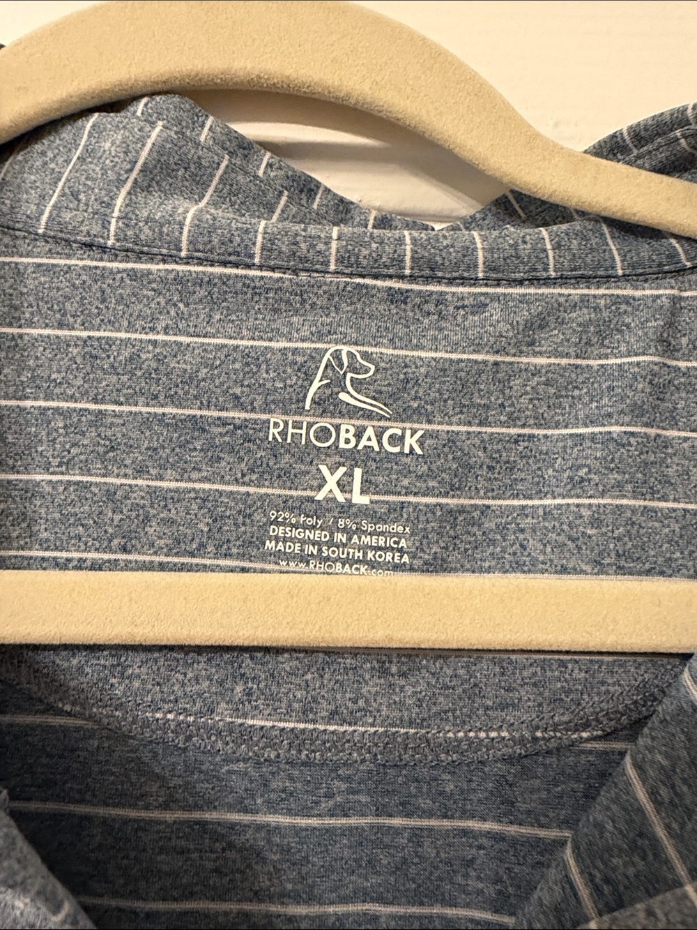 Rhoback Men's Blue Striped Polo - Picture 2 of 3